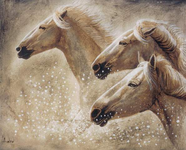 Stampede, oil by Antoinette